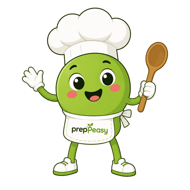 Peasy — the cartoon chef who narrates cooking in the prepPeasy app